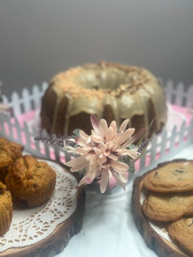 Bundt, Muffins and Cookies, oh my! Pumpkin Pecan bimdt with maple glaze, Chocolate Chip Cookies, and Pumpkin Cranberry Muffins.
